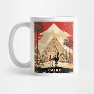 Cairo Pyramids of Giza Vintage Poster Tourism Mug